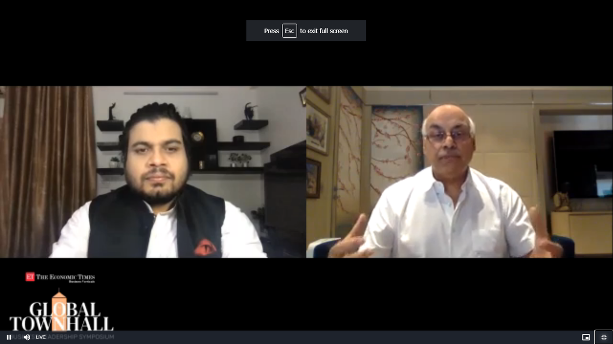 ET_Government's tweet photo. LIVE NOW #etglobaltownhall "Effective strategy of local manufacturing is right solution for COVID-19 crisis. No job cuts in automotive industry," says VC Sehgal, Chairman, Samvardhana Motherson Group. 
Register now: https://t.co/KkDn2EZToV https://t.co/Pi2O0DNWYn