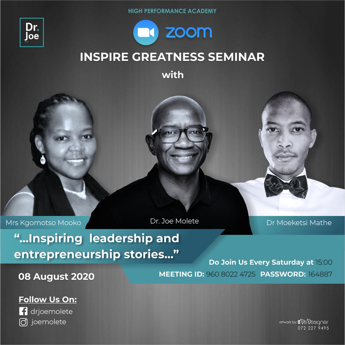 drjoemolete's tweet photo. I believe we grow through learning from other people's life journey. This coming Sat we bring you yet another informative and inspiring session with our own medical practisioner Dr Mathe and our own marketing guru "KG". Meeting ID: 96080224725. Pass:164887 https://t.co/CJErR1Tyct
