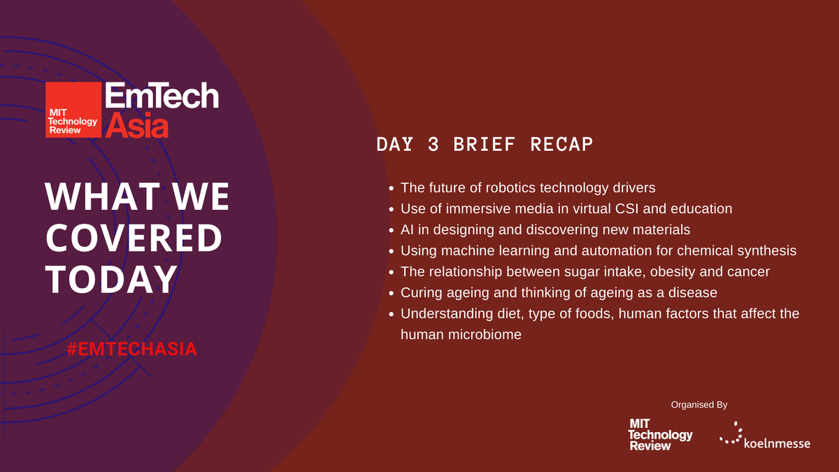 It's been an amazing 3 days of non-stop learning, inspiration, and eye-opening presentations. We hope you've thoroughly enjoyed your virtual #EmTechAsia experience. If you attended the event, we would appreciate feedback on your experience. Survey link: koelnmesse.survey.fm/emtech-asia-20…