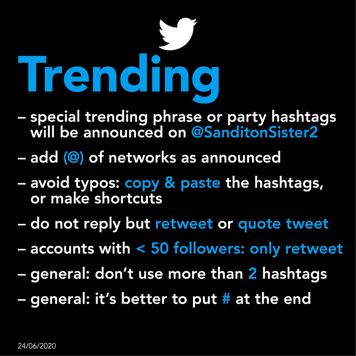  AMAZON TWITTER TRENDING PARTY  Thursday 6 August  8 PM UK =  3 PM EST Trend location: USAPHRASE + tags @: in pic  During the party: don't use extra hashtags Basic Trending Rules: see  pic  #Sanditon  #SaveSanditon 1/3