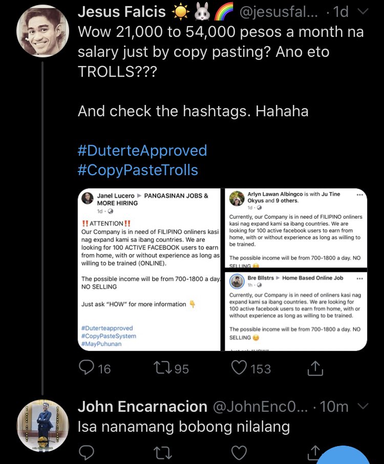 secret_hapiee's tweet photo. If #DuterteApproved was a hoax then why are troll accounts being created to unintelligibly spam on tweets about it? Hmm π€ https://t.co/uLIvIsSaVT