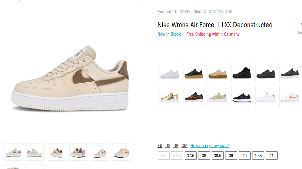 nike wmns air force 1 lxx deconstructed light orewood brown