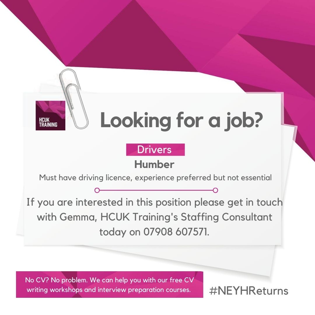 local_training's tweet photo. As well as offering FREE training @hcuk_training works with local companies to find work placements and jobs for learners. Check #HCUKTThursdayJobClub for all our vacancies. Let us help you build on the skills to succeed. @HumberLEP @JCPinHumber #humberjobsfuse #neyhreturns https://t.co/7hQ2WjfgSY
