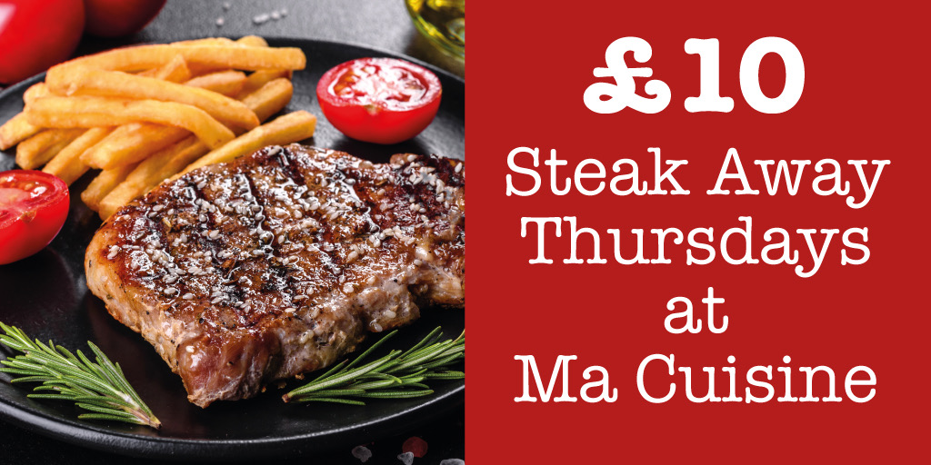 macuisine_bath's tweet photo. £10.00 Steak Away
Thursday evenings at Ma Cuisine
9oz marinated steak with French fries and garlic butter
No pre-order collect between 5.30 and 8.00
#buylocal #backingbath #macuisine_bath #ThePigGuide #clicksharelocal #totalguidetobath #bathisopen https://t.co/KJoNETbvQq