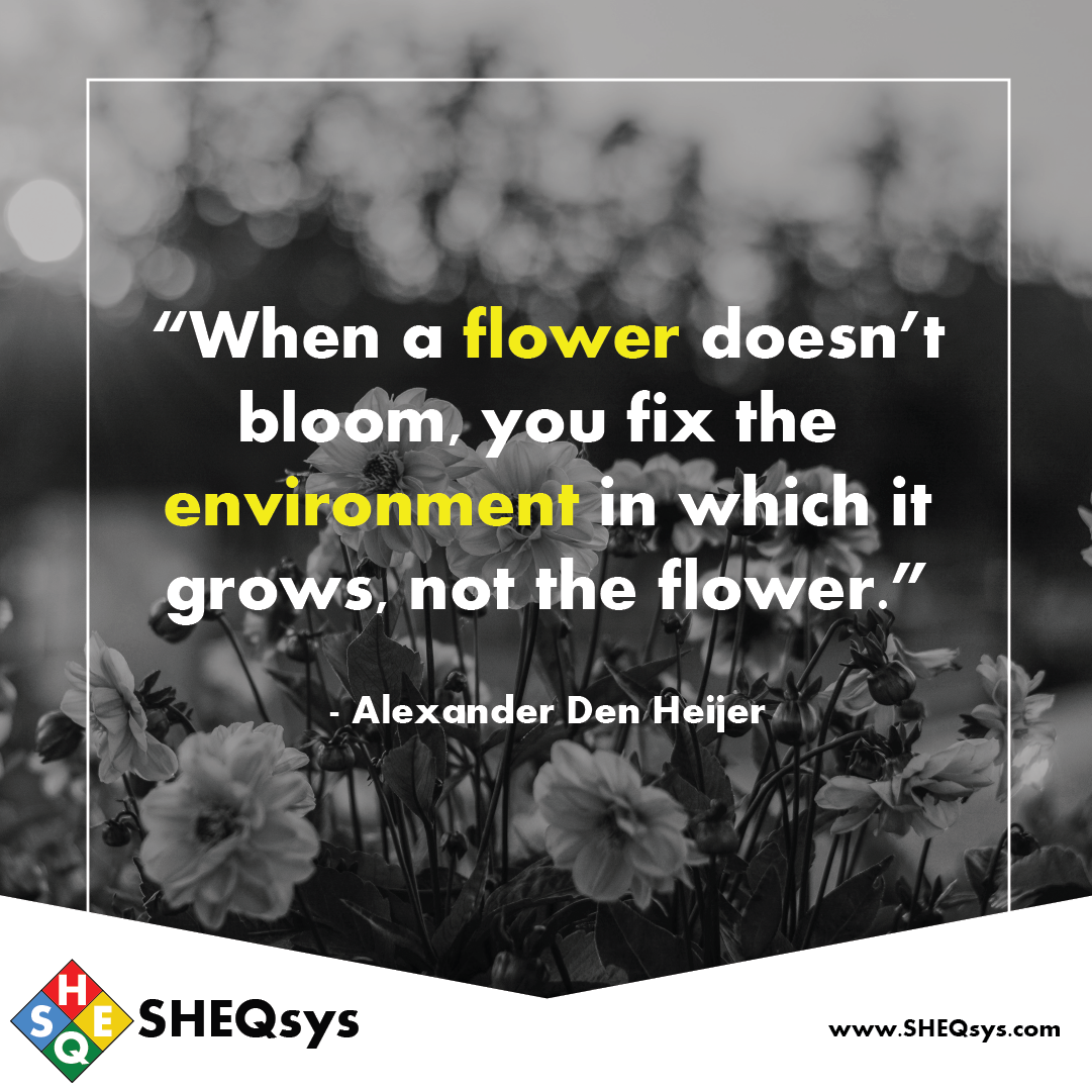 SHEQsys's tweet photo. "When a flower doesn't bloom, you fix the environment in which it grows, not the flower." - Alexander Den Heijer
.
.
.
.
.
#SHEQsysThursdayThoughts #SHEQitOut #GetSHEQDone #SHEQsys #ThursdayThought #PositiveThoughts #StayPositive https://t.co/TXRjeEuEVY