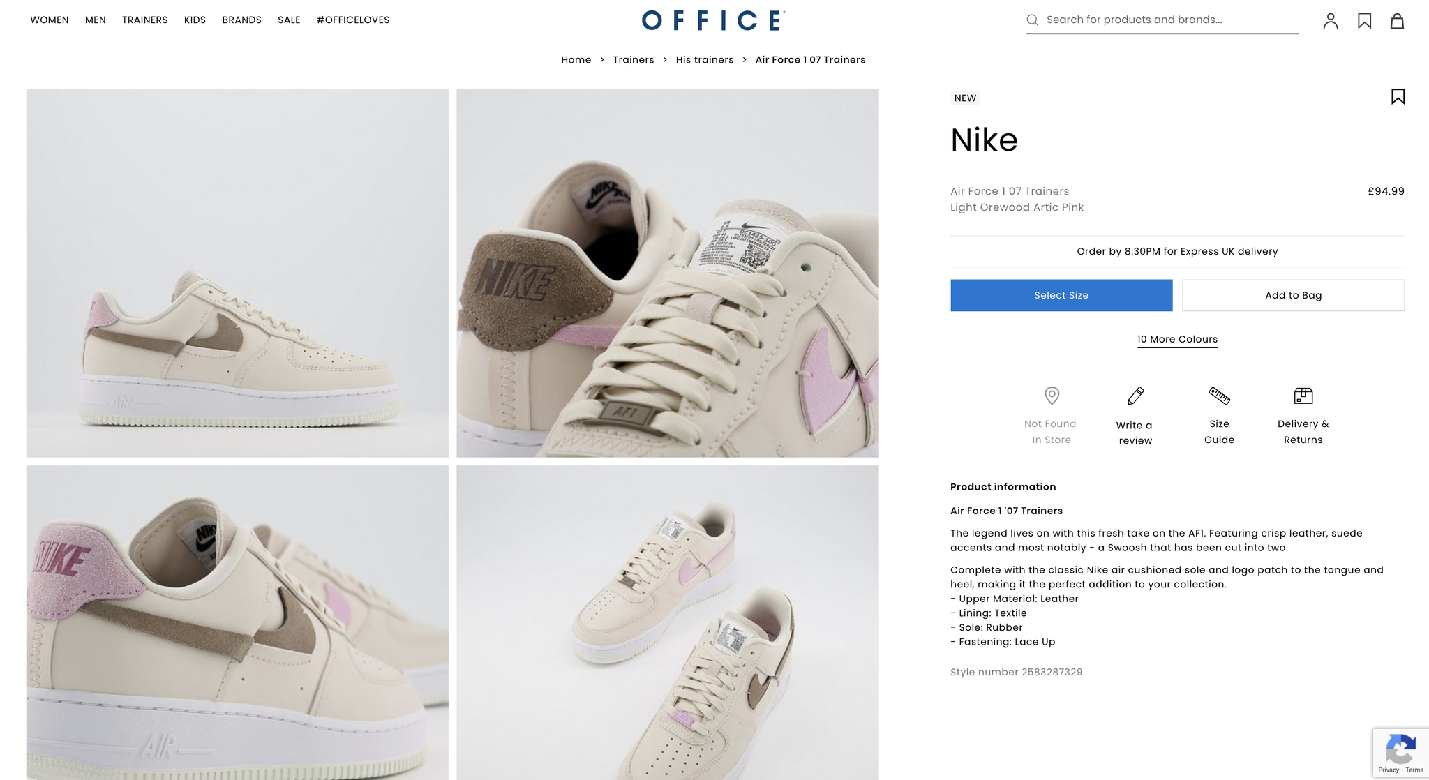 air force 1 07 light orewood artic pink