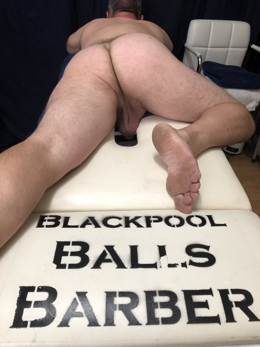 TheBallsbarber's tweet photo. Another customer taking advantage of the #comforthole ๐ณ in the therapy couch before showing off his own freshly shaved #asshole! No need to squash your #cockandballs when lying face down, just let your #dick pop through the slot and youโve room to grow! ๐ who wants to try next? https://t.co/b22xFzg3YN