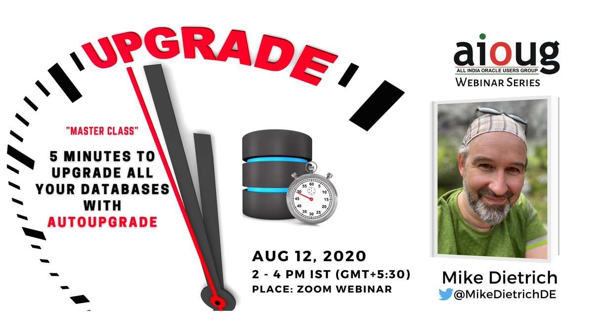 All India Oracle Users Group (AIOUG) (@aioug) on Twitter photo Don't forget to register for AIOUG webinar #MasterClass “5 minutes to upgrade all your databases with AutoUpgrade” by <a href="/MikeDietrichDE/">Mike Dietrich</a> bit.ly/2EfDW29 <a href="/Oracle/">Oracle</a> <a href="/OracleDatabase/">Oracle Database</a> <a href="/OracleDevs/">Oracle Developers</a> <a href="/oracleace/">Oracle ACE Program</a> <a href="/Oracle_India/">Oracle India</a> <a href="/groundbreakers/">groundbreakers</a> <a href="/oracleugs/">Oracle User Groups</a> #oracleusers #oraclecustomers Don't forget to register for AIOUG webinar #MasterClass “5 minutes to upgrade all your databases with AutoUpgrade” by <a href="/MikeDietrichDE/">Mike Dietrich</a> bit.ly/2EfDW29 <a href="/Oracle/">Oracle</a> <a href="/OracleDatabase/">Oracle Database</a> <a href="/OracleDevs/">Oracle Developers</a> <a href="/oracleace/">Oracle ACE Program</a> <a href="/Oracle_India/">Oracle India</a> <a href="/groundbreakers/">groundbreakers</a> <a href="/oracleugs/">Oracle User Groups</a> #oracleusers #oraclecustomers