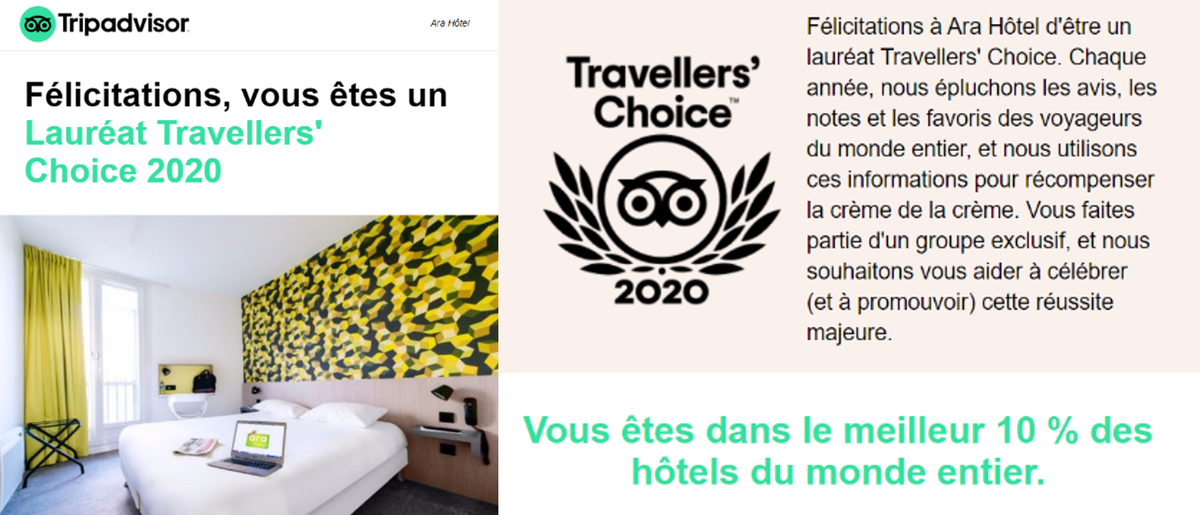 ✅ Grace à vos notes et avis, ARA Hôtel se classe dans les meilleurs hôtels ! 🏅 Un grand merci à vous ! 👌 Si vous êtes passés chez nous dernièrement, pensez à y laisser votre avis ici ➡ bit.ly/2DpCydk #Tripadvisor <a href="/landerneau/">Ville de Landerneau</a> <a href="/FinistereTour/">Finistère Tourisme</a> <a href="/OTBrest/">OT Brest</a> <a href="/destinationbto/">Brest terres oceanes</a>