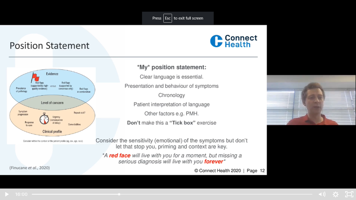  #TherapyLive webinar by  @CombatSportPhys via  @TPMPodcast /  @LearningwithTLC facilitated by  @thomas_jesson HT:  @_lewadam Managing risk, levels of concern and index of suspicions 'What's your Patter' clear language  https://doi.org/10.2519/jospt.2020.9971  https://www.therapistlearning.com/&nbsp;