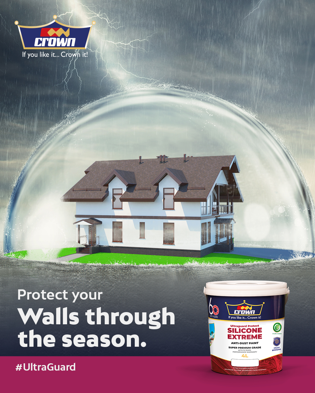 Crown Permacote Ultraguard Rain-Proof Silicone Paint 4L – Nafrom Kenya