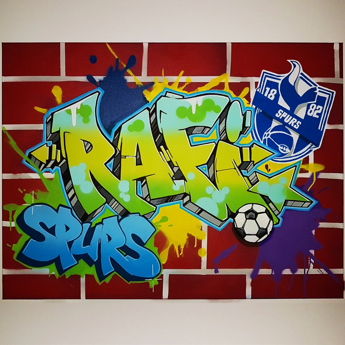 FreshCreativeC0's tweet photo. ⚽🖌️🎨 During lockdown we had the pleasure of painting this graffiti style private canvas commission for a client in London. 

#FreshCreativeCo #Swansea #Abertware  #StreetArt #SprayPaint #Graffiti #Freehand #SwanseaGraffiti #Mural #Murals #Graff #GraffitiUK  #painting https://t.co/ri0oVhEcEm