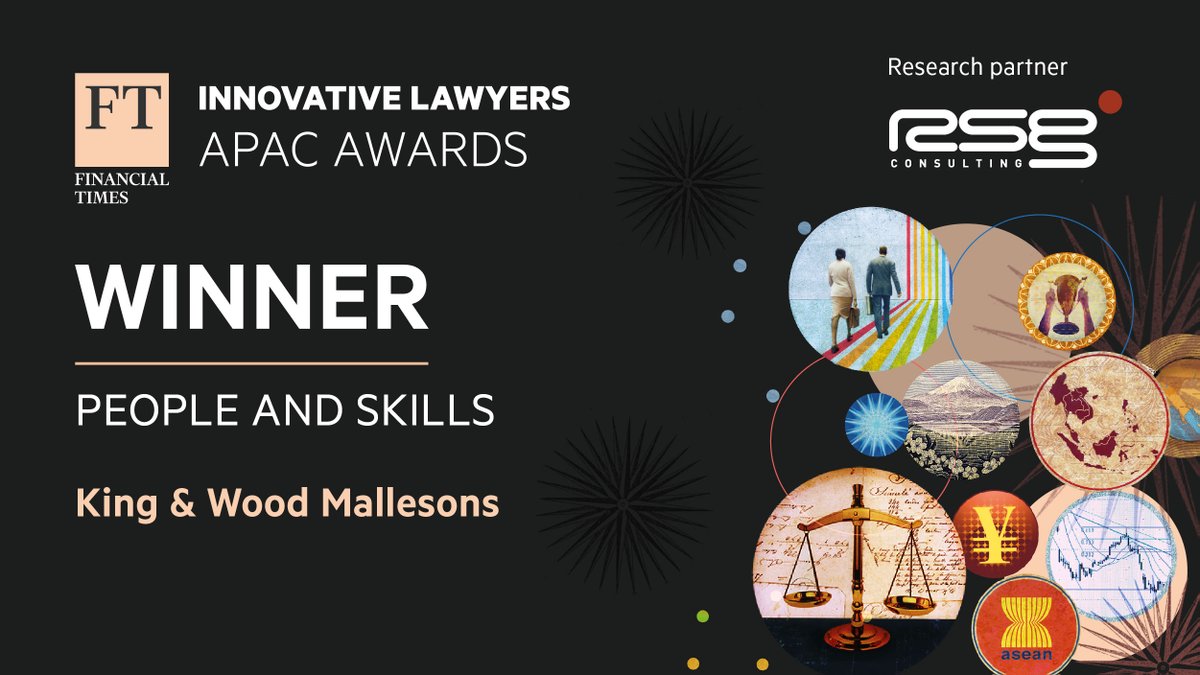 ftlive's tweet photo. Congratulations to @kwmlaw for winning the ‘People and Skills’ Award at this year’s #FTInnovativeLawyers APAC Awards. https://t.co/FLw2GeMQJl
