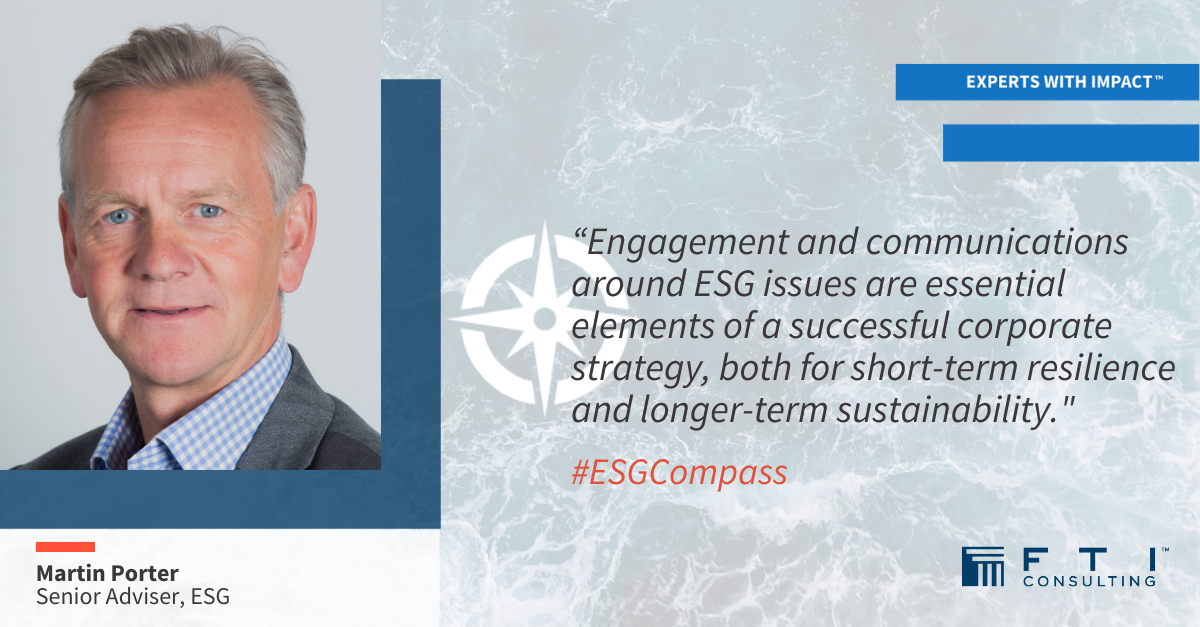 FTI_SC's tweet photo. Having an integrated approach to business, policy and communications planning can transform a company’s #ESG agenda from defensive and marginal to strategic and resilient. Where does your company sit on our #ESGCompass: https://t.co/p6gef5HCC4 #Sustainability #ResilienceBarometer https://t.co/K5XJJW9YTN
