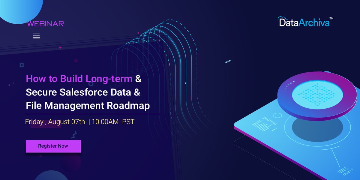 data_archiva's tweet photo. #Webinar: Few slots left - Join us tomorrow to explore how to upgrade your Salesforce instance to unlimited by implementing file collaboration & data archiving strategies.
Join here: https://t.co/qG4NJtOwtT
#DataArchiving #FileArchiving #Salesforce #DataManagement https://t.co/DyHbjUUO2F