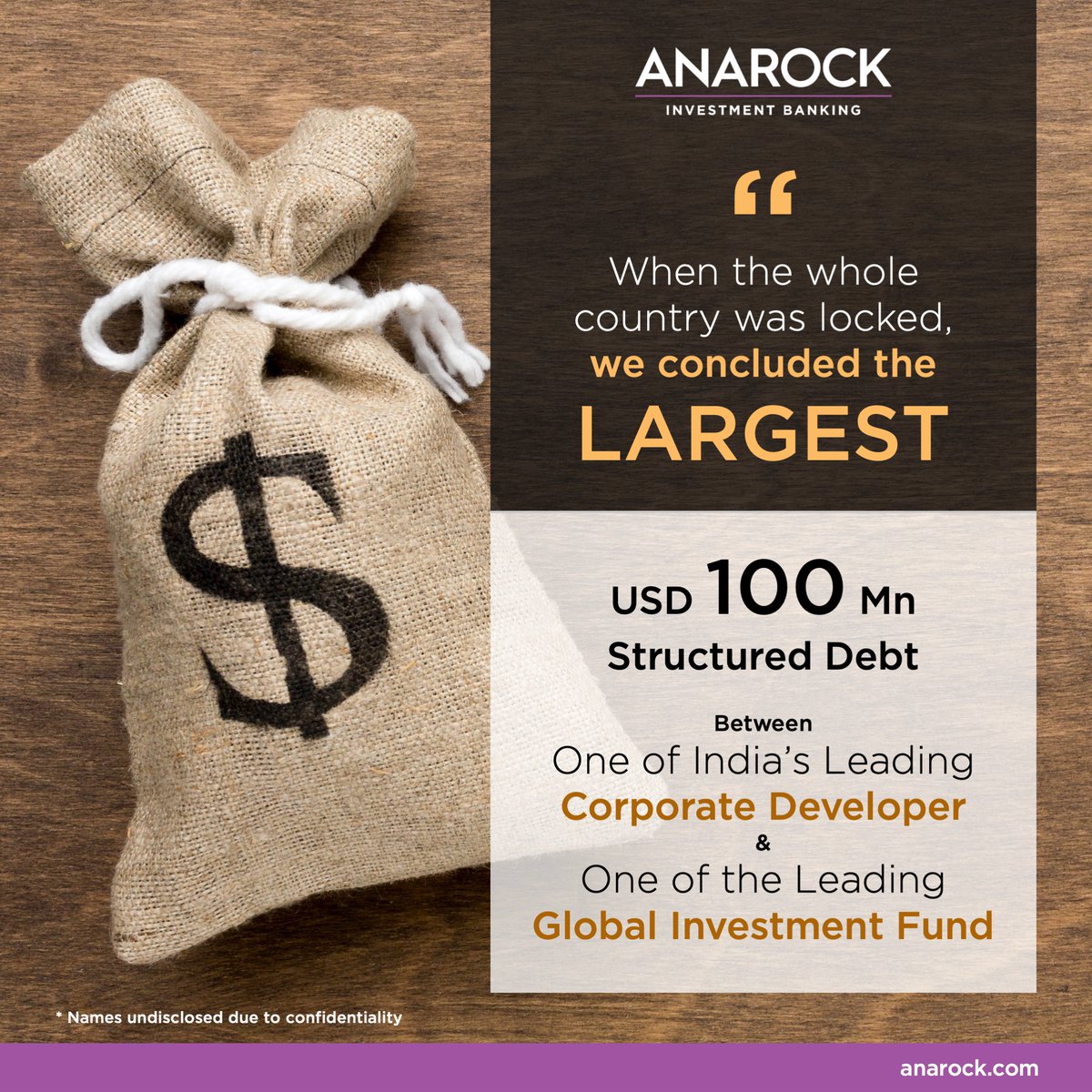 ANAROCK's tweet photo. We have proved yet again that we are #unstoppable #ANAROCKCapital concludes the largest #StructuredDebt deals! #milestoneunlocked #ANAROCKCapital #achievers @ShobhitPEMind https://t.co/S9v26ARP1X