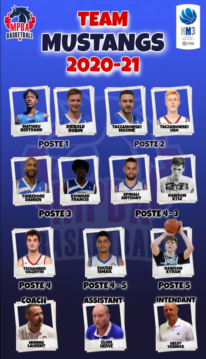 MulhousePfastBA's tweet photo. #team 🔵 MPBA MUSTANGS 🔴
version 2020-21!
Les chevaux vont bientôt être lâchés !
#mpba 🔵 #basketball 🏀 #mustangs #GoMPBA 🔵 #mulhouse #pfastatt #TeammpbaN3 #saison 2020-21 https://t.co/iIgMZRngX9