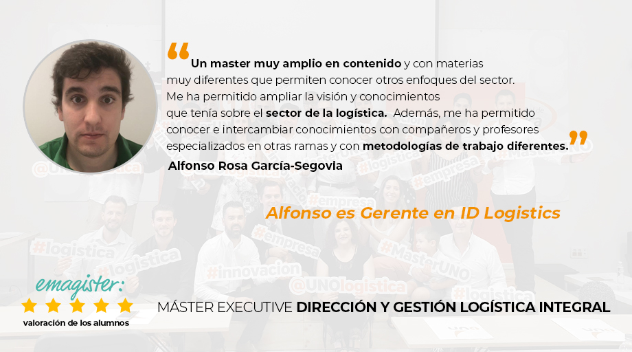 UNOlogistica's tweet photo. #MasterUNO | “Un máster muy amplio en contenido y con materias muy diferentes que permiten conocer otros enfoques del sector” Alfonso Rosa, gerente de área en 
@IDLogisticsI.

Si quieres dar un impulso a tu carrera, inscríbete en nuestro máster 👉https://t.co/Y56Asgeyo6. https://t.co/evIWuMTG5W