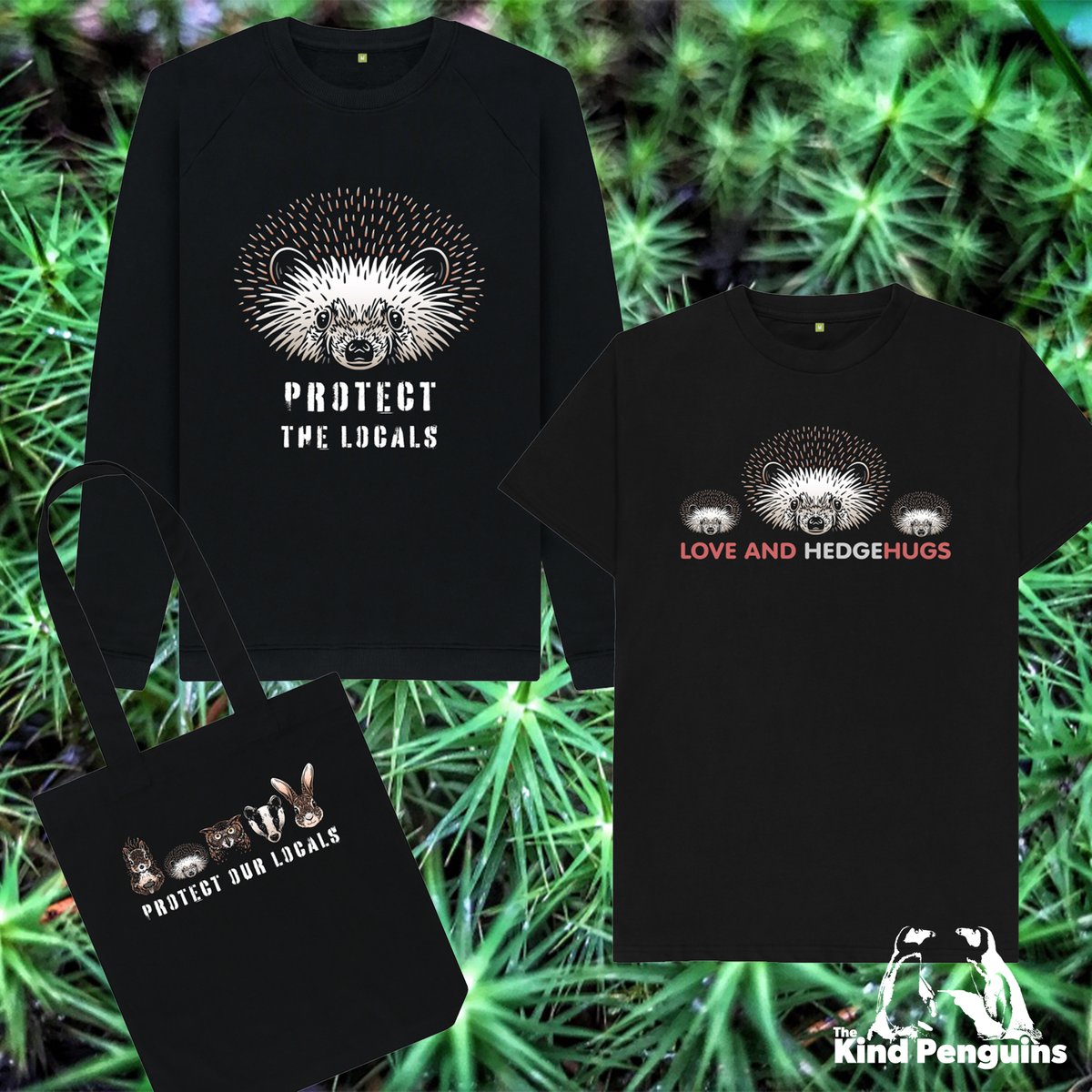 Hedgehogs need help, so we created organic t-shirts, sweatshirts, hoodies and totes, as well as sustainable art prints, to share conservation messages and remind people to protect the locals: kindpenguins.com/search/?term=h…

#mammalsatrisk #hedgehogs #circularfashion #sustainableart