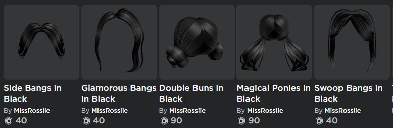 black bangs with bun roblox code