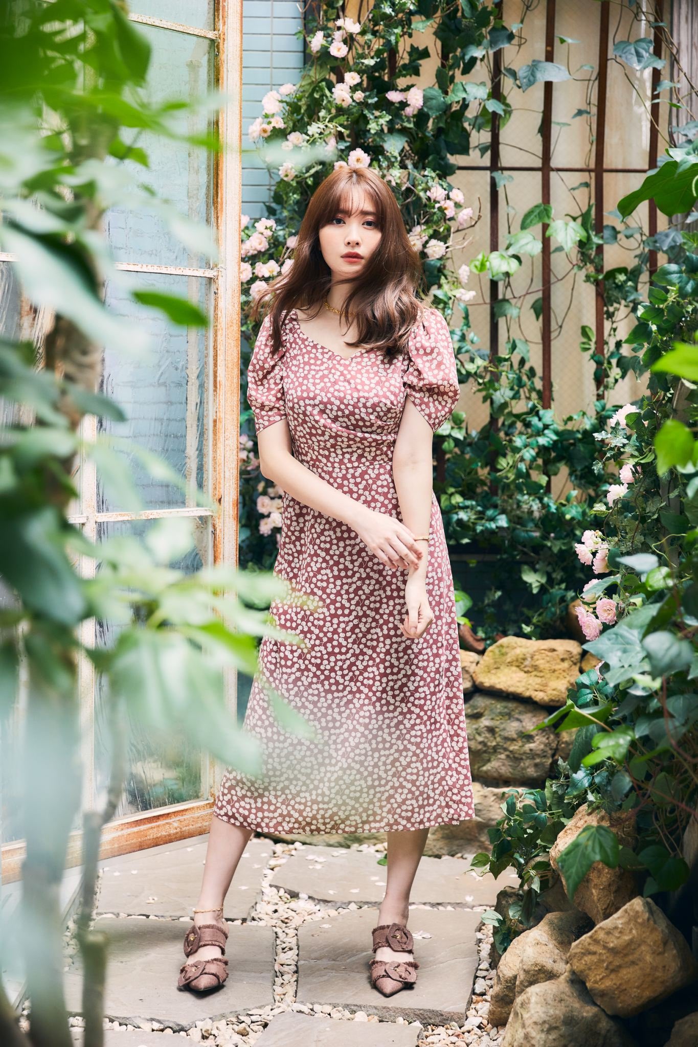 herlipto Cherry Pattern One-Piece  mocha