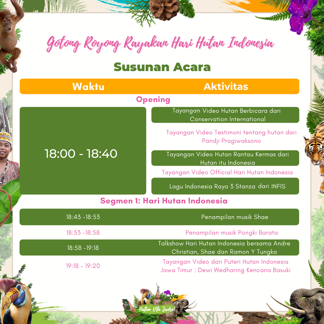 AgamPmi's tweet photo. H-1 FESTIVAL HARI HUTAN INDONESIA 2020
Jumat mulai jam 6 sore (WIB) besok akan ada #LiveStreaming di Youtube Hari Hutan Indonesia.
Ada serangkaian acara menarik untuk kamu tonton! Mulai dari musik, talkshow, live meditasi sampai peluncuran #crowdfunding #AdopsiHutan di @kitabisa. https://t.co/LVcY6escUR