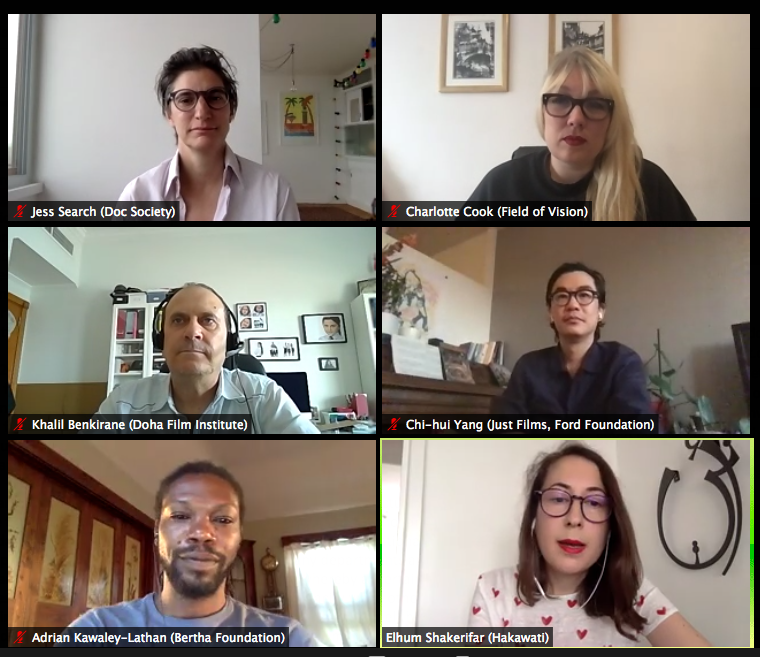 We're live with Elhum Shakerifar <a href="/lalalooms/">Elhum Shakerifar</a>, 
<a href="/CharlotteCook/">Charlotte Cook</a> <a href="/fieldofvision/">Field of Vision</a>, <a href="/jesssearch/">SearchMe@universeodon.com</a> <a href="/TheDocSociety/">TheDocSociety</a>, <a href="/chihuiyang/">Chi-hui Yang</a> <a href="/FordFoundation/">Ford Foundation</a>, Khalil Benkirane <a href="/DohaFilm/">Doha Film Institute</a> &amp; <a href="/adrianklathan/">Adrian Kawaley-Lathan</a> <a href="/BerthaFN/">Bertha Foundation</a> starting by discussing funders responsibility to address  inequity/hierarchy in docs