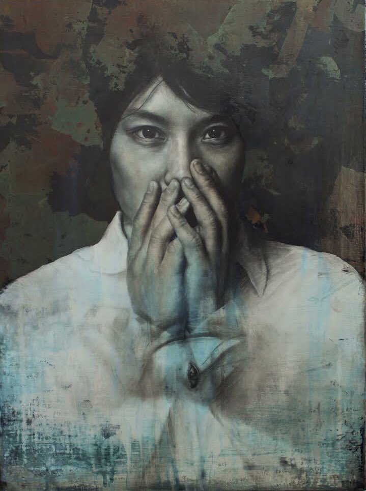 self-portrait」 2012 60.6cm×50.0cm oil,pencil,silver point,acrylic