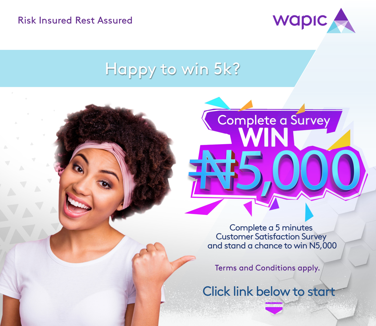 coronation_ng's tweet photo. Happy to win 5k? Complete a 5 minutes Customer Satisfaction Survey and stand a chance to win N5,000. Click link below to start:
https://t.co/imaTpz2Rm9
#WapicCare #CustomerService #MyWapic #Insurance #WapicInsurance #InsuranceInNigeria https://t.co/M40MB0YuLe