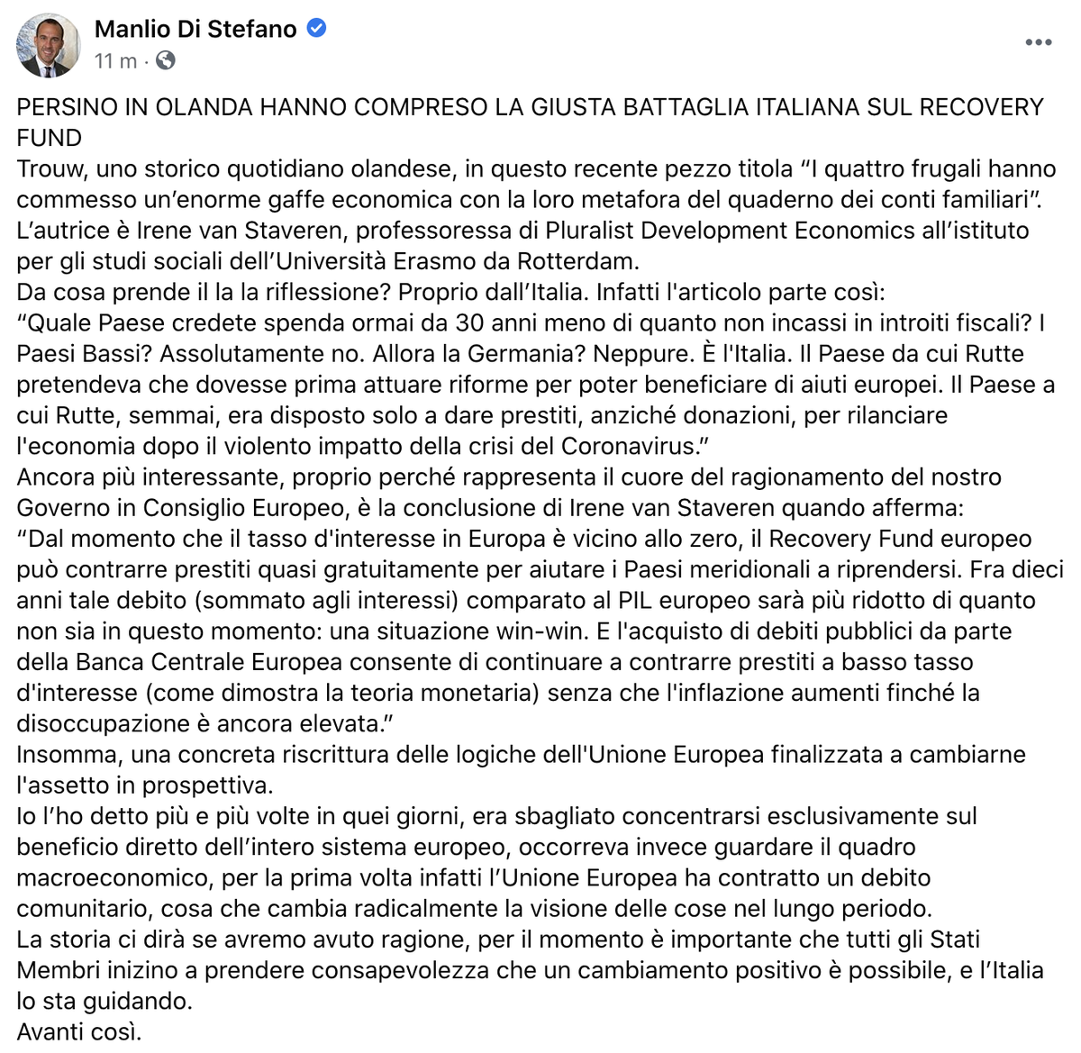 PERSINO IN OLANDA HANNO COMPRESO LA GIUSTA BATTAGLIA ITALIANA SUL RECOVERY FUND

Fonte ➡️ bit.ly/3iftAOE

#RecoveryFund #Conte #M5S