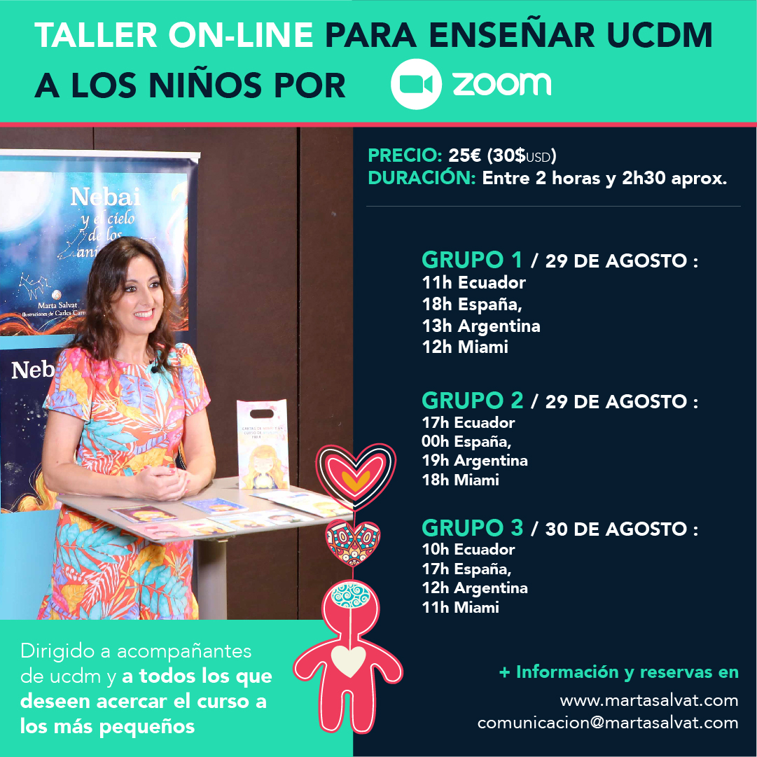 Marta Salvat On Twitter Taller Online Para Enseñar Ucdm A Niños Toda La Información En El Flyer Y En La Página Web Https T Co Ncwkw8x9p2 Nota Es Un Solo Taller Que Se Realizará En