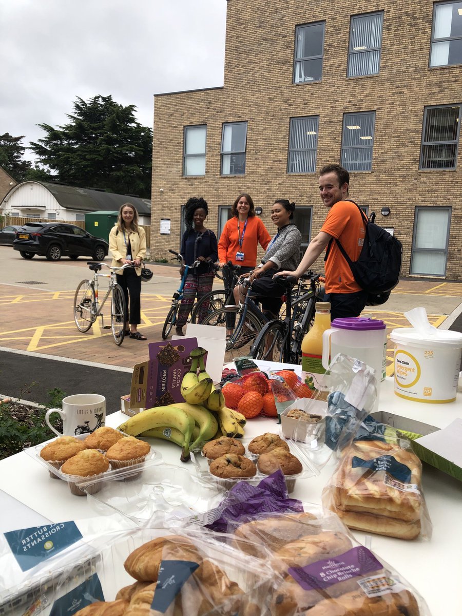 🎉  Happy Cycle to Work Day  🎉 

Some of our colleagues had a beautiful sunny cycle to work this morning followed by breakfast at Jane Atkinson Health &amp; Wellbeing Centre. 😍💙🌈

How are you celebrating #CycleToWorkDay? Tag us <a href="/NELFT/">North East London NHS Foundation Trust (NELFT)</a> in your details photos! 🚲