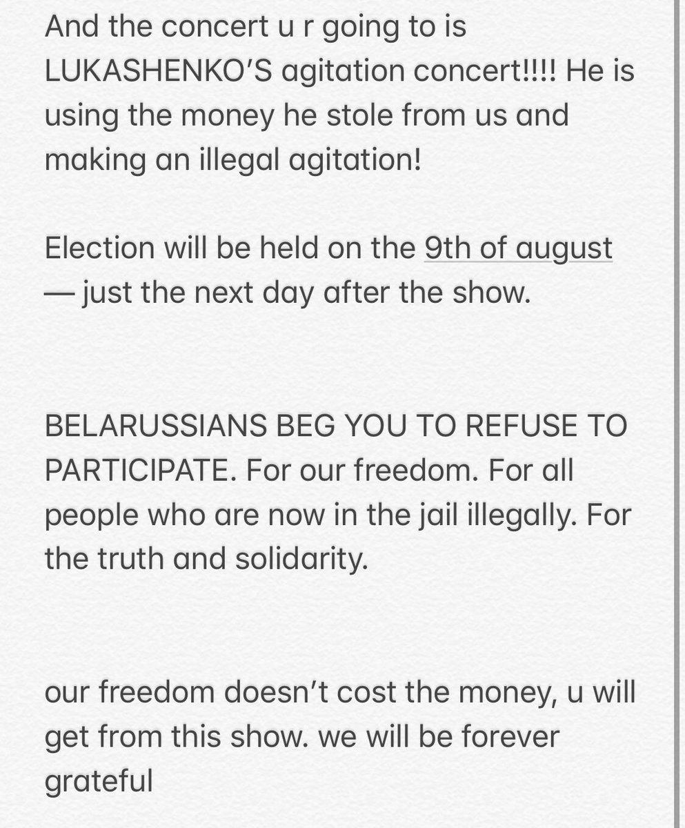 I BEG YOU TO HELP BELARUSSIAN NATION!hi. here i’ll explain the situation with the presidential election in Belarus.But for now, please, we need to make  @Tyga and  @SAINtJHN SEE this text.LIKE AND COMMENT, SEND THIS TO TYGA AND SAINT JHN, SPREAD THE TRUTH