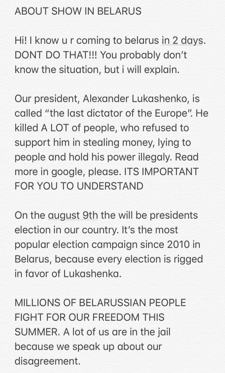 I BEG YOU TO HELP BELARUSSIAN NATION!hi. here i’ll explain the situation with the presidential election in Belarus.But for now, please, we need to make  @Tyga and  @SAINtJHN SEE this text.LIKE AND COMMENT, SEND THIS TO TYGA AND SAINT JHN, SPREAD THE TRUTH
