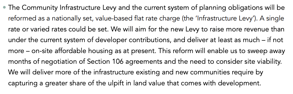 The plan also involves abolishing section 106 agreements, the main mechanism for delivering social housing in England. It's unclear how the proposed ‘Infrastructure Levy’ will lead to more social housebuilding rather than less, particularly in poorer areas with low land values.