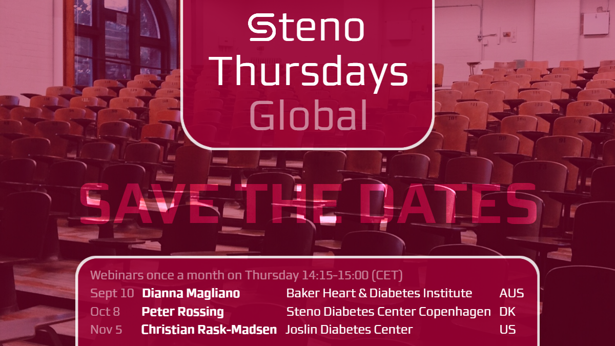 📢Fantastic speakers from 3 continents🌍&amp; 3 areas of #diabetes research at #StenoThursdays this fall🍂

<a href="/DiannaMagliano/">Dianna Magliano OAM</a> <a href="/BakerResearchAu/">Baker Institute</a>🇦🇺 #epitwitter 
<a href="/P_Rossing/">Peter Rossing</a> <a href="/Stenodiabetes/">Steno Diabetes Center Copenhagen</a>🇩🇰 #MedTwitter 
Christian Rask-Madsen <a href="/JoslinDiabetes/">Joslin Diabetes Center</a>🇺🇸 #biomedtwitter

🗓️Registration will open soon