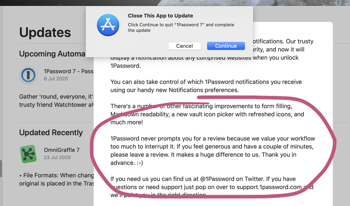 That's classy <a href="/1Password/">1Password</a>, very classy 🧐👍