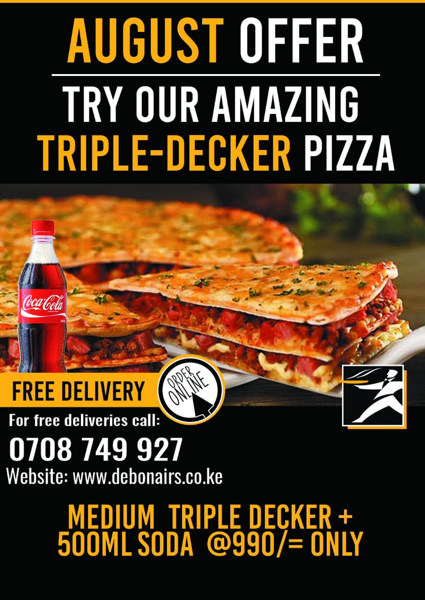 Up your Pizza game with our Amazing August Offer of Medium Triple Decker Pizza + 500MlL Soda <a href="/990/">سلطان الأحمد</a>/= Only