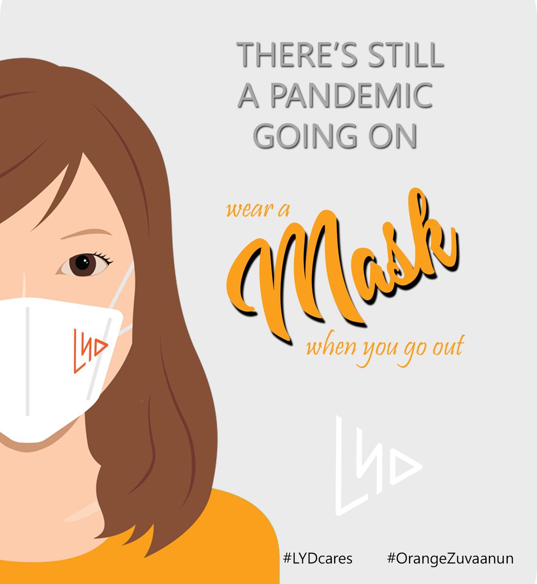 LYDmv's tweet photo. Consistently wearing a mask that covers your nose and mouth, washing your hands, and practicing physical distancing will help reduce the spread of #COVID19   in our community and save lives. 
#LYDcares #OrangeZuvaanun https://t.co/cRkP1JcoVu