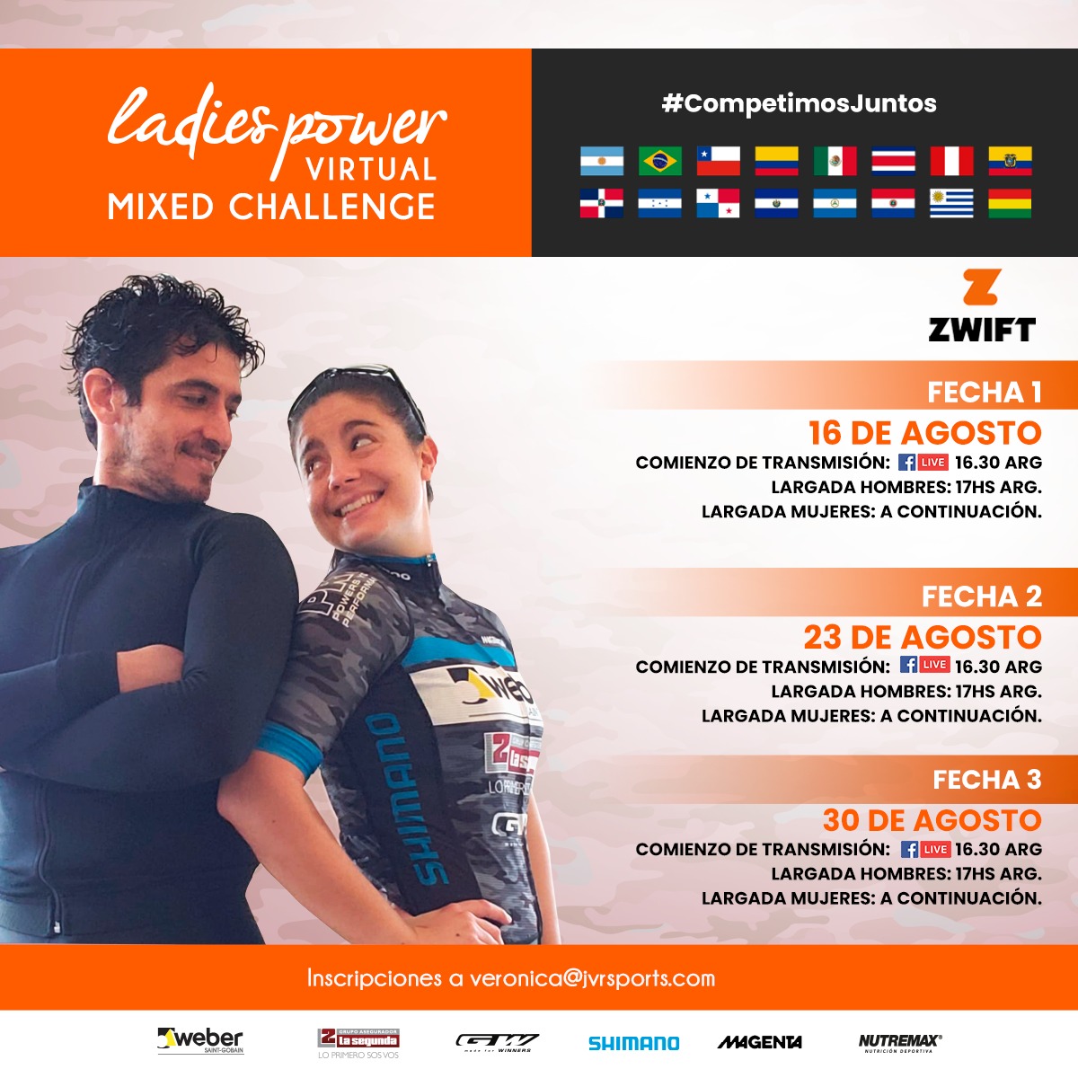 ElLadiesPower's tweet photo. Atención 🚨🚨🚨
Se vienen más carreras de la mano del #LadiesPower
Se viene el #LadiesPowerVirtualMixChallenge para competir en compañía 
A buscar pareja que el 16 de agosto empezamos. 
Corren los hombres y corren las mujeres, cada uno en su pelotón, pero la general es combinada https://t.co/xqTWOJtCRc