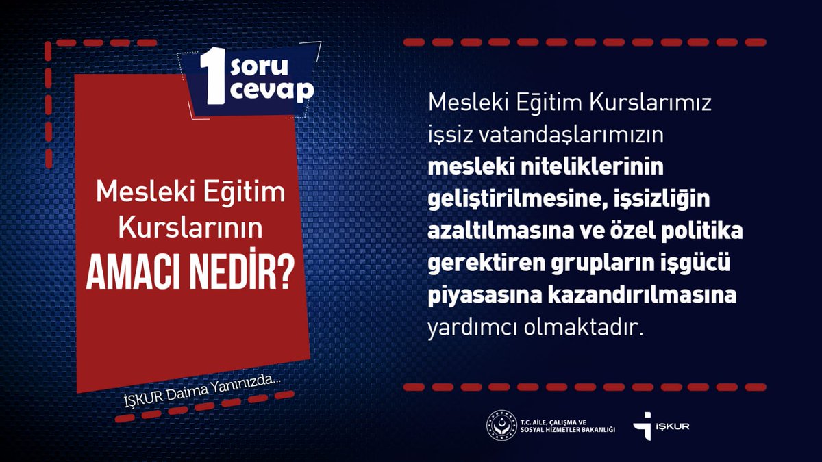 Mesleki Eğitim Kurslarının amacı nedir❓