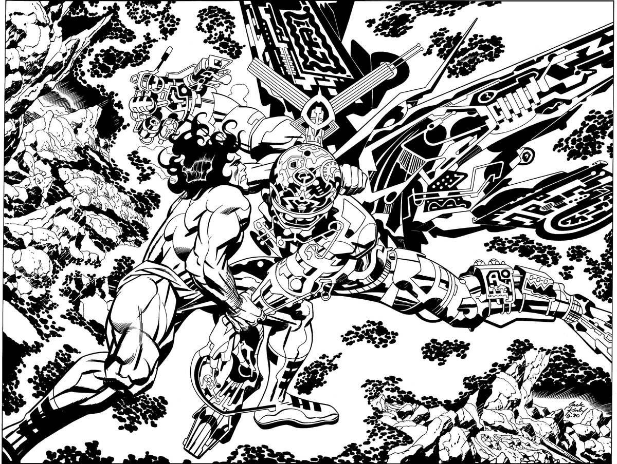 jackkirbycomics's tweet image. An absolute masterpiece.  Jacob and The Angel by Jack Kirby.  150 limited prints now available.  Link in Bio.
