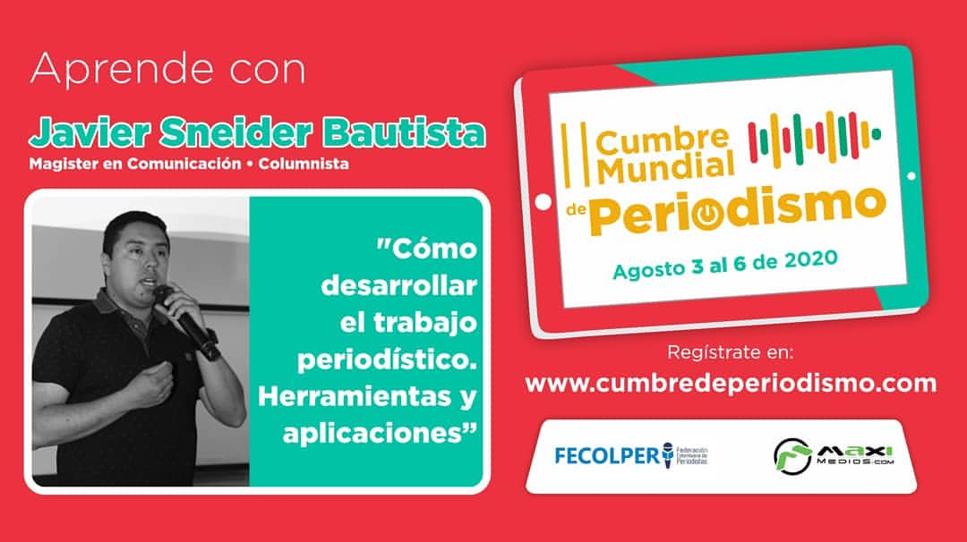 javiersneider's tweet photo. Nos vemos esta tarde a las 4:00p.m. #CDP2020. Estoy Invitado a la Cumbre Mundial de Periodismo.

Será un gran cierre. Pueden ingresar #EnVivo a las 4 pm 🇨🇴 por https://t.co/2DRjUWNf7h o https://t.co/bOucCd3Wgr https://t.co/6lxxuZ5FxY