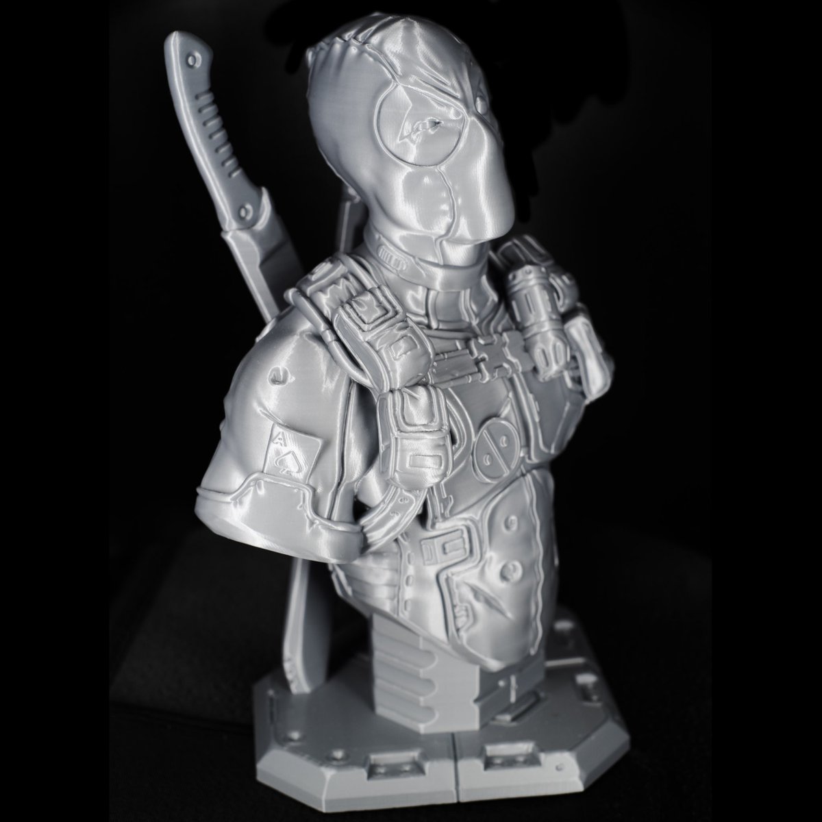 3Printciple's tweet photo. Deadpool 3d printed (ender 3v2, 0.12mm, pla) #3dprinting #3dprinter #3dprinted #3dprint #3dprintedmodels #3dprintingnerd #ender3 #crealityender3 #creality3d #3dprintciple #deadpool #deadpoolart #deadpoolfan #deadpoolfanart #deadpoolcomics #deadpoolforever #marvel #marvelcomics https://t.co/yUlbx6hqKr
