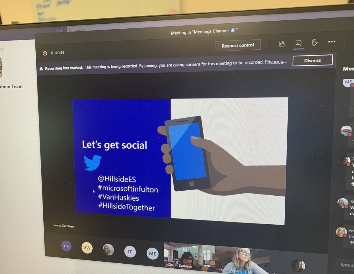 HillsideES's tweet photo. Thanks Vanguard team! Getting us prepared for remote teaching and learning! #microsoftteams #HillsideTogether #vanhuskies https://t.co/ffbcdn6o1y