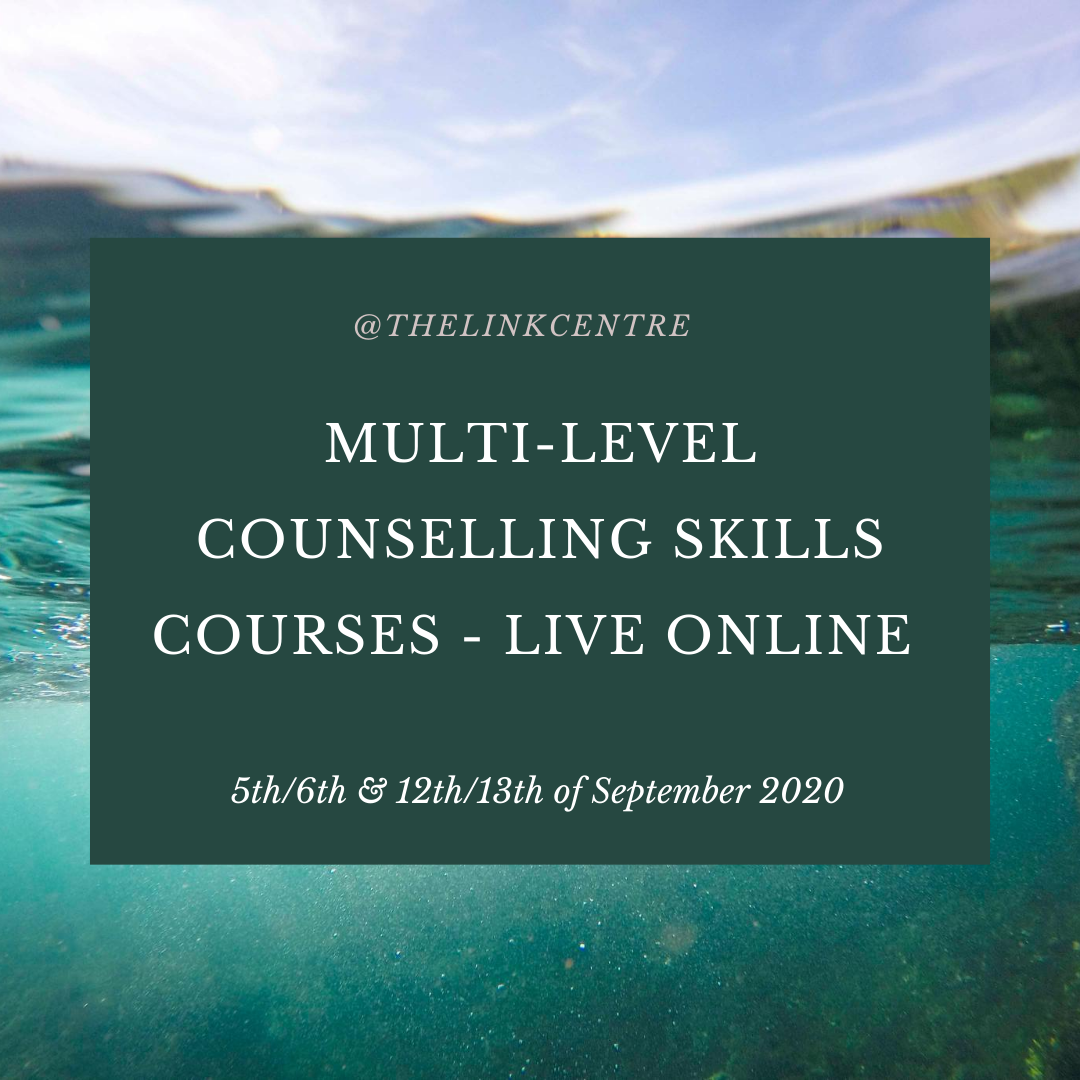TheLinkCentreUK's tweet photo. @TheLinkCentreUK are offering four-day Basic, Intermediate and Advanced Counselling Skills courses live ONLINE. 

We still have some spaces left on our next courses on 5th/6th &amp; 12th/13th September 2020 - so sign up now! 

Book here: : https://t.co/ikuVuscreJ https://t.co/5CIRbiunZY