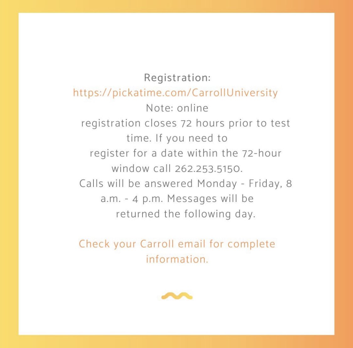 carrollu's tweet photo. Important COVID-19 testing information for #carrollu students arriving back to campus this month: https://t.co/ND6biT6pSS