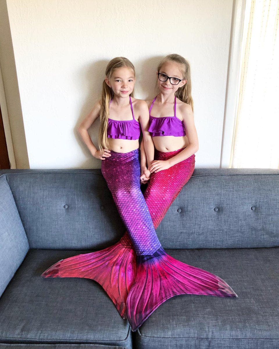 suntailmermaid's tweet photo. Look at these cuties in their birthday #tails! #MerSisters are the best! #SunTails @rachelvos https://t.co/yu4aFotjwu