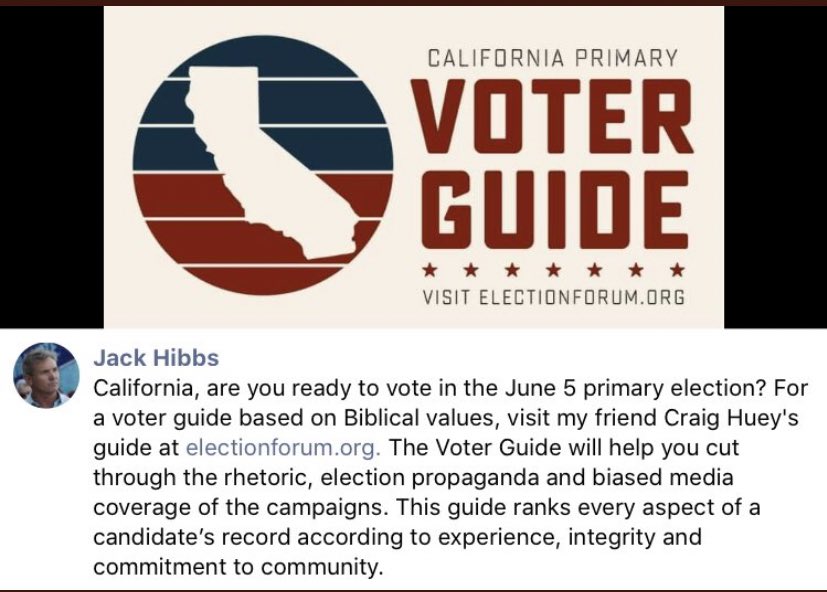 In addition to ballot collecting events, Craig also has a voter’s guide for churches to give out to their congregation to inform them on who to vote for. So getting people into churches helps pastors spread their political message & gets their ballots. But that’s not all- 7/