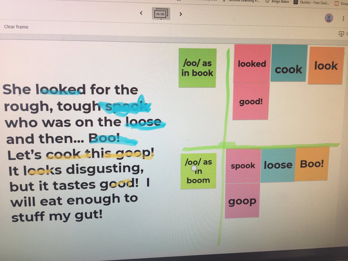 Love how interactive Jamboard can be during virtual learning — sticky notes, highlighting text, sorting and learning through games —all while listening to the student verbalize their thinking! <a href="/PineGrove_BCPS/">Pine Grove Elementary</a> <a href="/franbowman1/">Fran Levin Bowman</a>